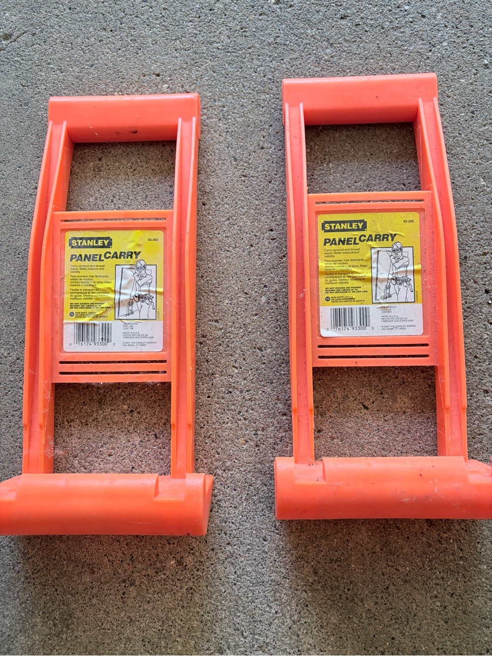 Pair of 2 Stanley Panel Carry tools, Model 93-300